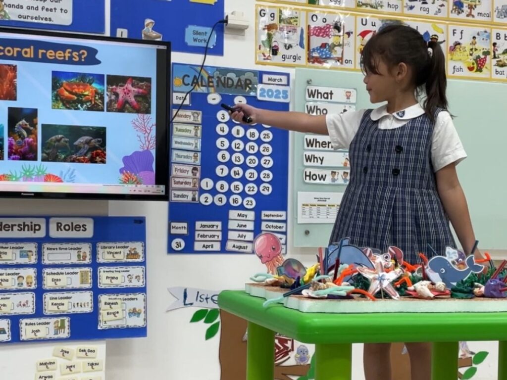 A school presentation on coral reef inspired by childhood reading